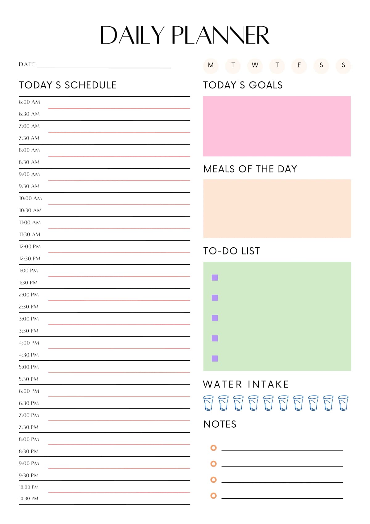 Daily Planner With Time
