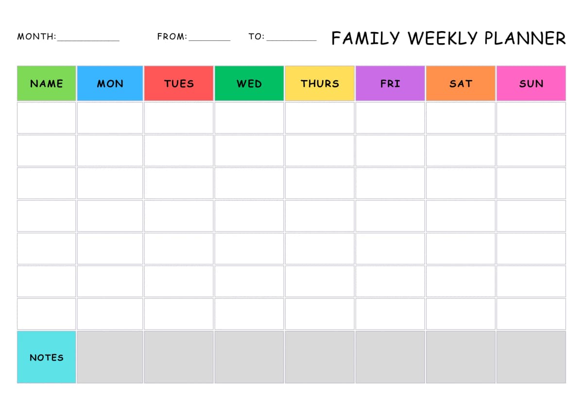 Family Weekly Planner