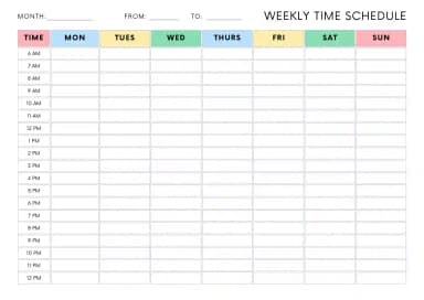 Weekly Planner Schedule